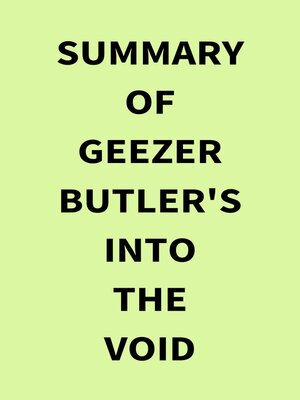 cover image of Summary of Geezer Butler's Into the Void